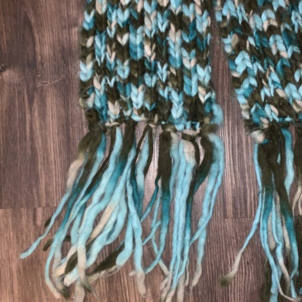 Blue & Green Knit Scarf - Picture 2 of 3